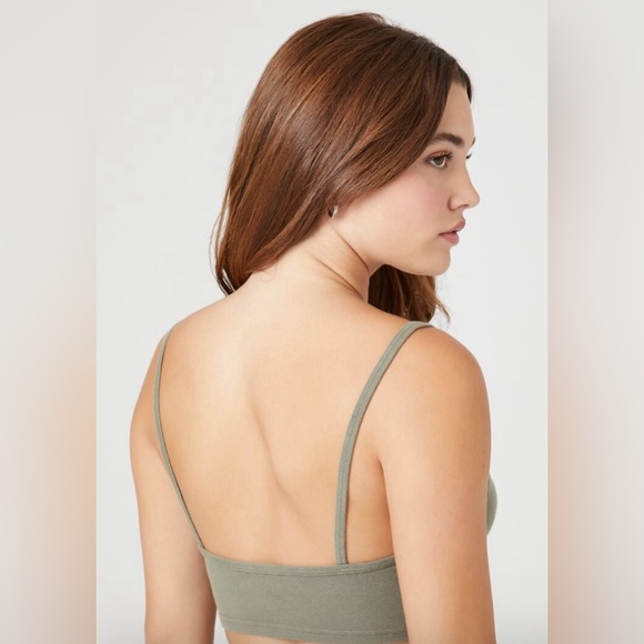 Crop Scoop Cami, L, Dark Olive Green - Picture 2 of 5
